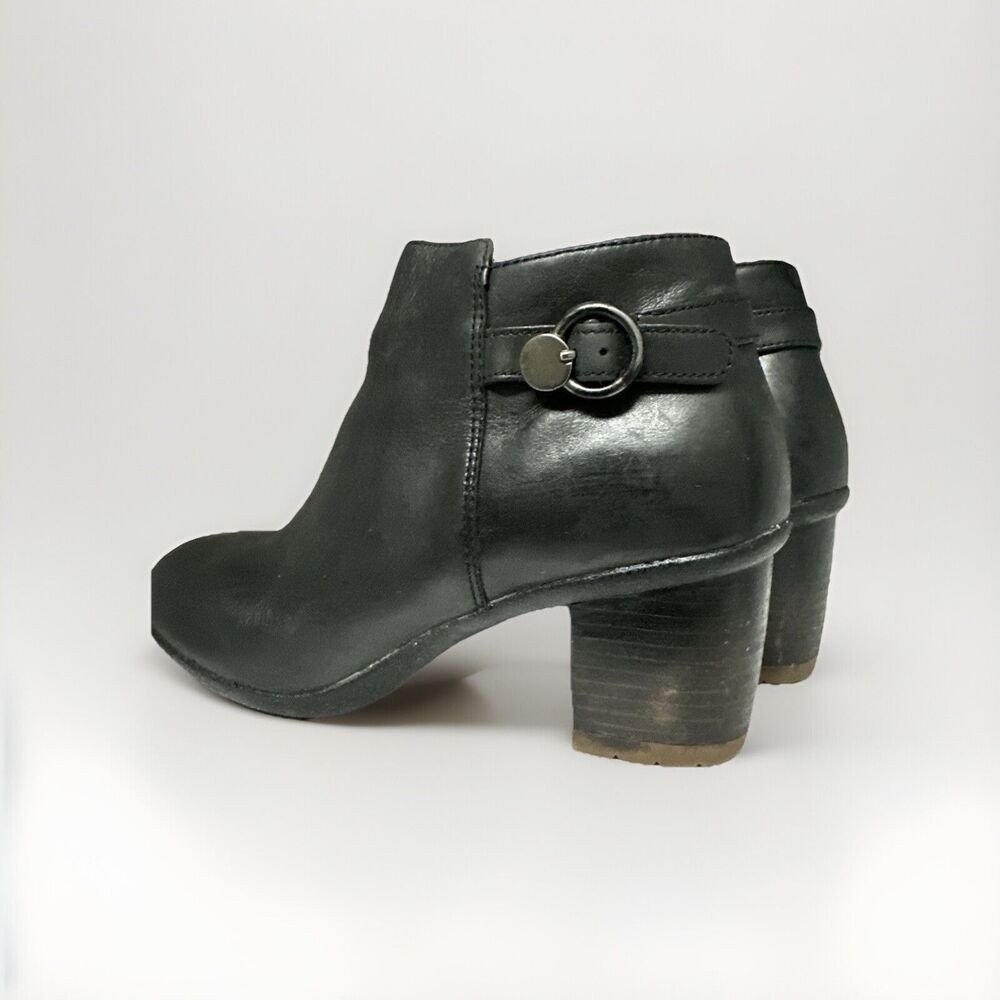 Dansko Black Leather Ankle Boots EU 38 US 7.5 8 Side Zip Buckle Comfort Booties
